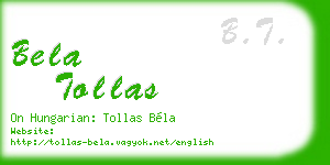 bela tollas business card