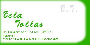 bela tollas business card